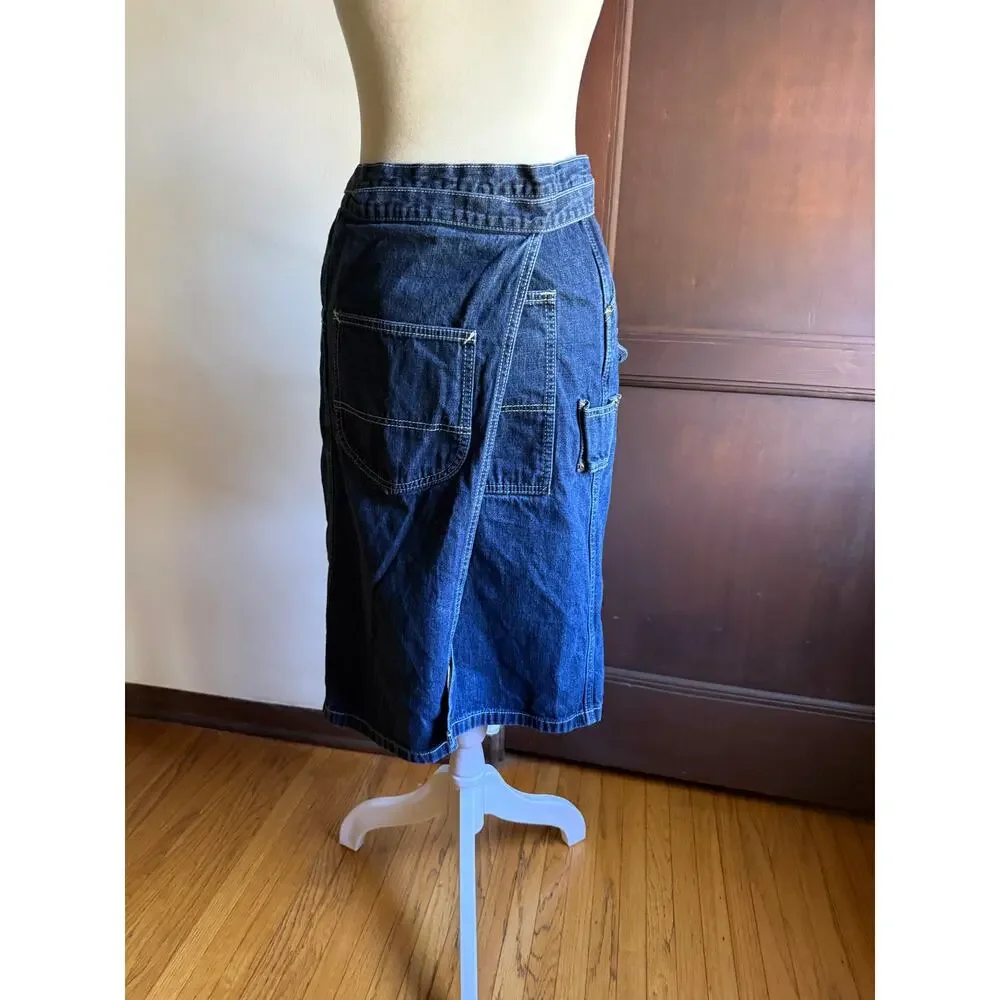 Vintage LEE Edwin Denim Japan Retro Utility Apron Wrap Skirt One Size